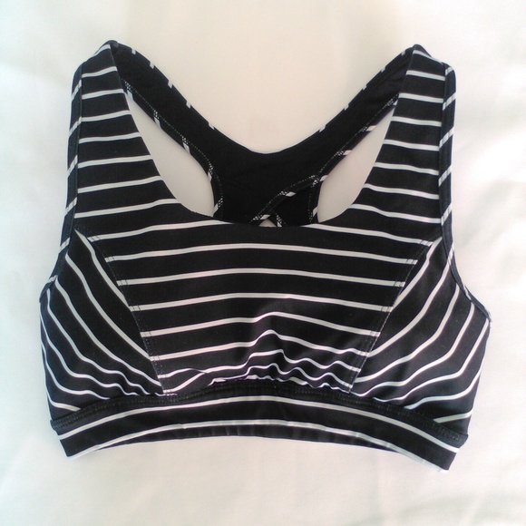 Tek Gear Other - High Impact Black Striped Keyhole Racer Sports Bra